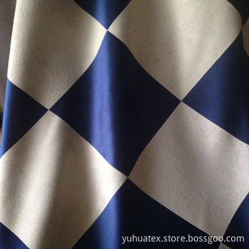 Yuhua Big Grid Blue White Yard Dyed Blackout Curtain Fabric